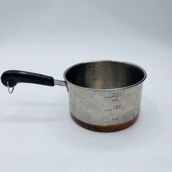 Revere Ware  Measuring Cup Pot Copper Bottom Mini Pot Vintage Korea 6" NH - Picture 2 of 5
